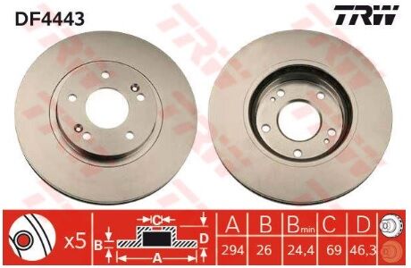 DİSK AYNASI ÖN FD16724 SANTA FE (00 05) 16JANT 294MM