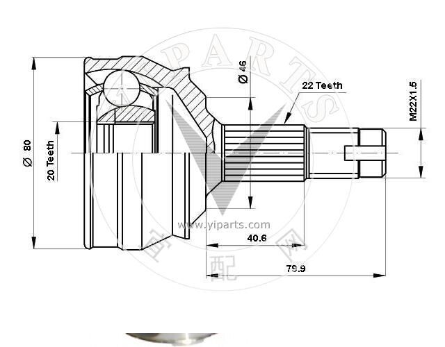 AKS KAFASI DIŞ 20500004 TEMPRA TİPO 1.4 1.6