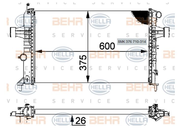 RADYATÖR 8MK376710314 ASTRA G (98 ) 1.4İ 16V 1.6İ 16V KLİMALI