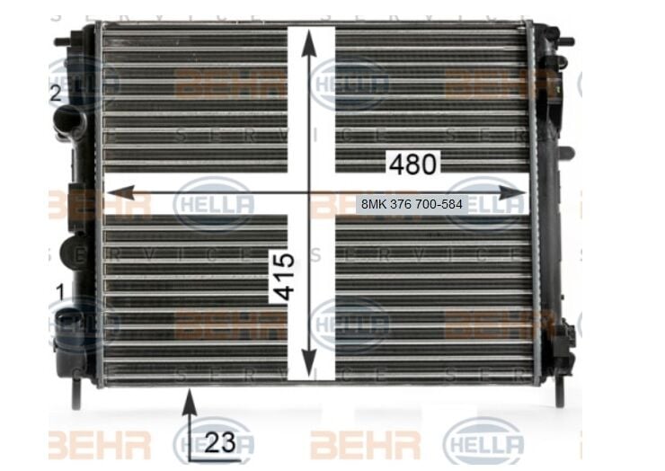RADYATÖR 8MK376700584 CLIO II KANGO (01 ) LOGAN 1.5 DCI 1.6 16V K4M KLİMALI