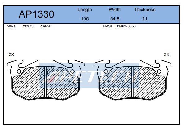 DİSK BALATA ARKA AP1330 R9 R11 R19 CLIO II MEGANE I P106 P206 P306