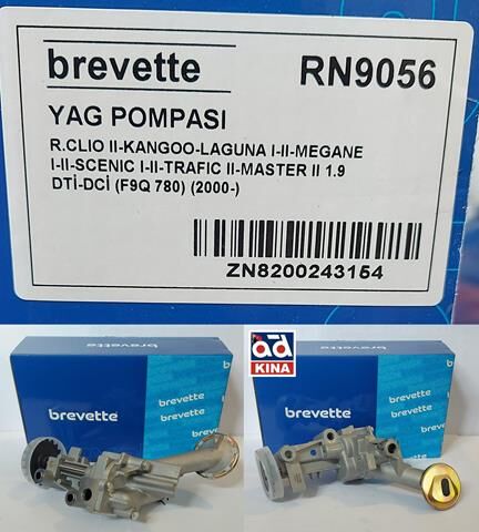 YAĞ POMPASI RN9056 CLIO II KANGOO LAGUNA I II MEGANE I II SCENIC I II TRAFIC II MASTER II 1.9 DTİ DCİ (F9Q 780)