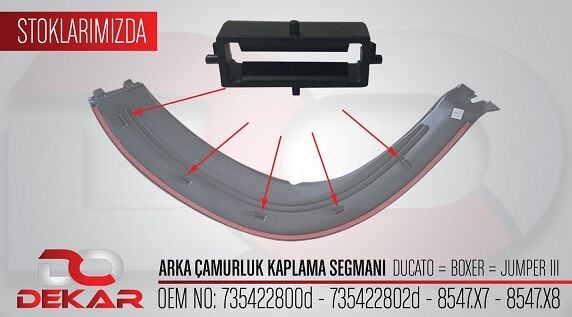 ÇAMURLUK KAPLAMA SEGMANI ARKA DK1906 DUCATO III (06 ) BOXER JUMPER