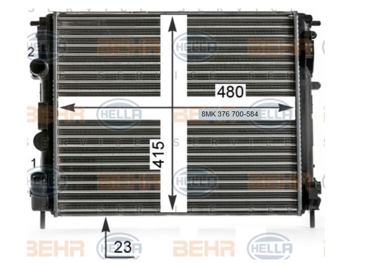 RADYATÖR 8MK376700584 CLIO II KANGO (01 ) LOGAN 1.5 DCI 1.6 16V K4M KLİMALI