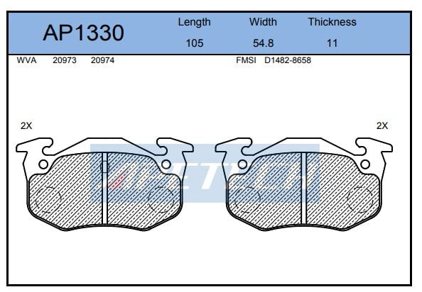 DİSK BALATA ARKA AP1330 R9 R11 R19 CLIO II MEGANE I P106 P206 P306