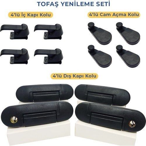 DOĞAN KARTAL ŞAHİN MURAT 131 KAPI VE CAM KOLLARI 12'Lİ SET SET