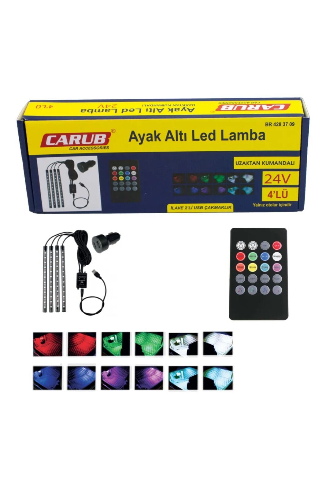 CARUB BR4283709 LAMBA AYAK ALTI 12 LED 24V 4LÜ KUMANDALI