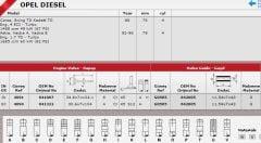 SİBOP TAKIMI 4091 4094 IN 4 E4 ASTRA 1.7 8V TURBO DIZEL